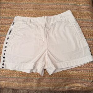 LOFT Tie Waist Short Womens Size 12 White Chino Shorts,Pockets,Zipp,Cotton